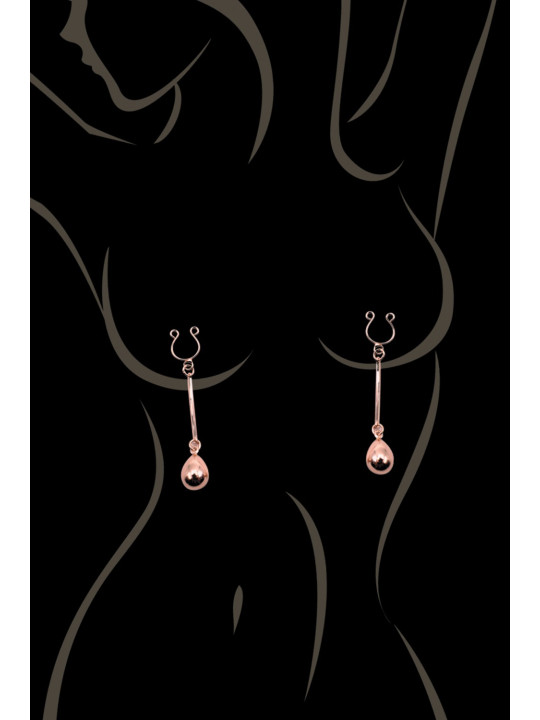 Bijou pince téton, forme perle doré rose - SO-0189