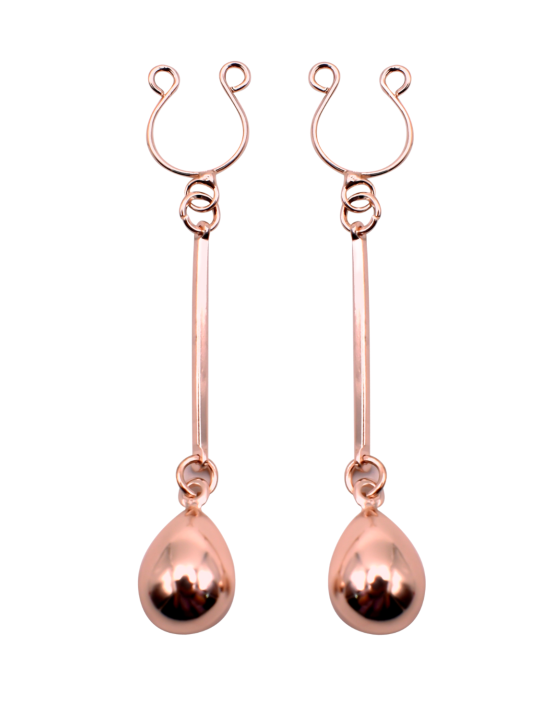 Bijou pince téton, forme perle doré rose - SO-0189
