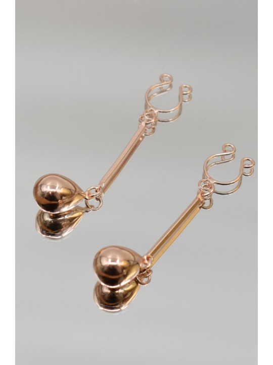 Bijou pince téton, forme perle doré rose - SO-0189