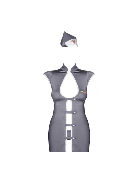 Stewardess Costume 3 pcs - Gris