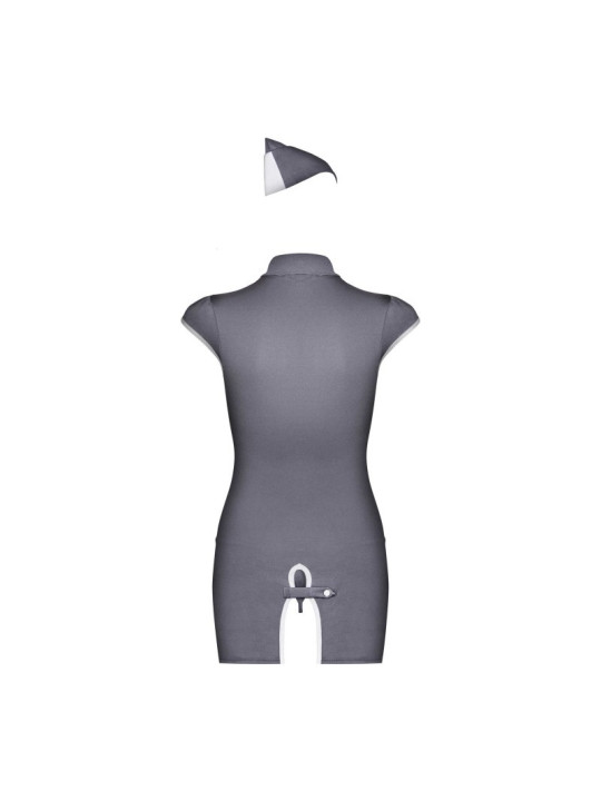 Stewardess Costume 3 pcs - Gris