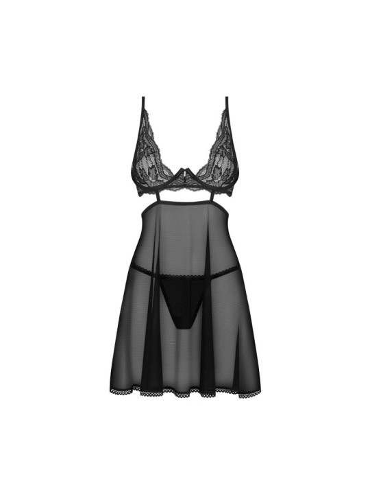 Nutris babydoll et String - Noire