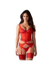 Cupide Desir corset et string - Rouge