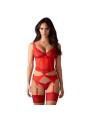 Cupide Desir corset et string - Rouge