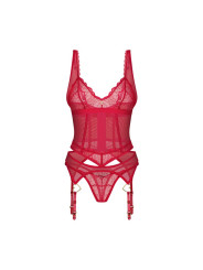 Cupide Desir corset et string - Rouge