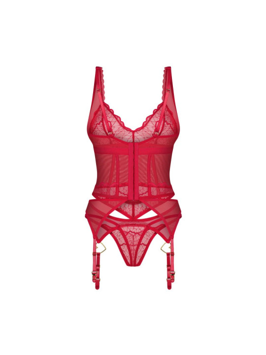 Cupide Desir corset et string - Rouge