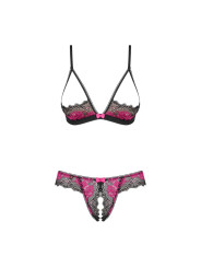 Tulia Ensemble ouvert 2 pcs - Noir et Fuchsia