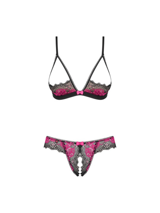 Tulia Ensemble ouvert 2 pcs - Noir et Fuchsia