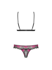 Tulia Ensemble ouvert 2 pcs - Noir et Fuchsia