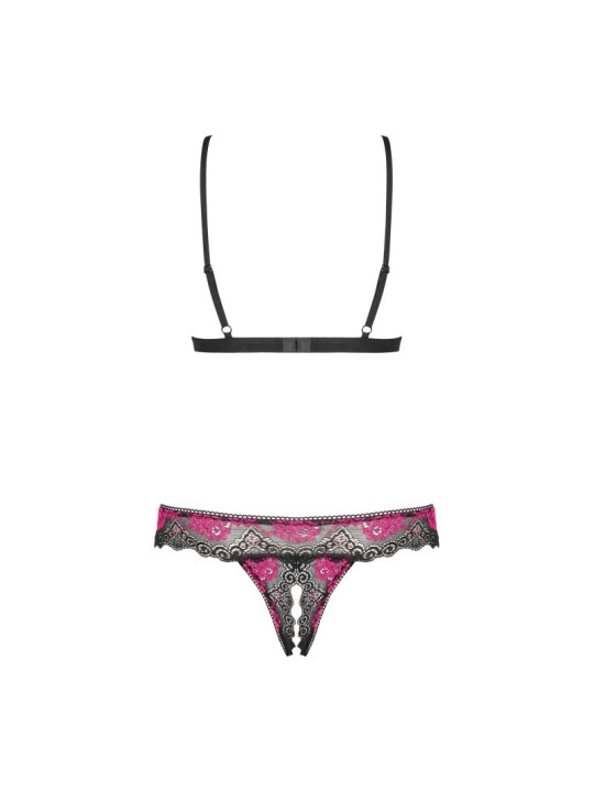 Tulia Ensemble ouvert 2 pcs - Noir et Fuchsia