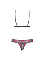 Tulia Ensemble ouvert 2 pcs - Noir et Fuchsia