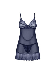 Nightly Blue nuisette et string - Bleu