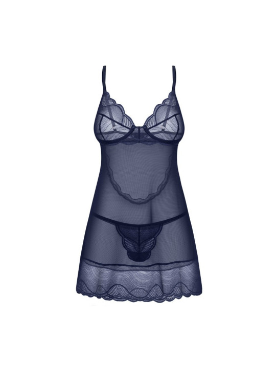 Nightly Blue nuisette et string - Bleu