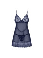 Nightly Blue nuisette et string - Bleu