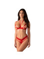 Cupide desir ensemble 2 pièces ouvert - Rouge
