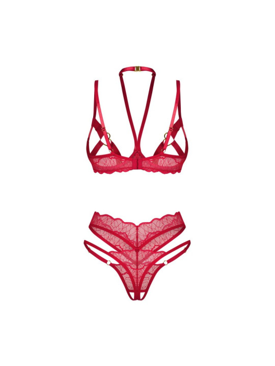 Cupide desir ensemble 2 pièces ouvert - Rouge