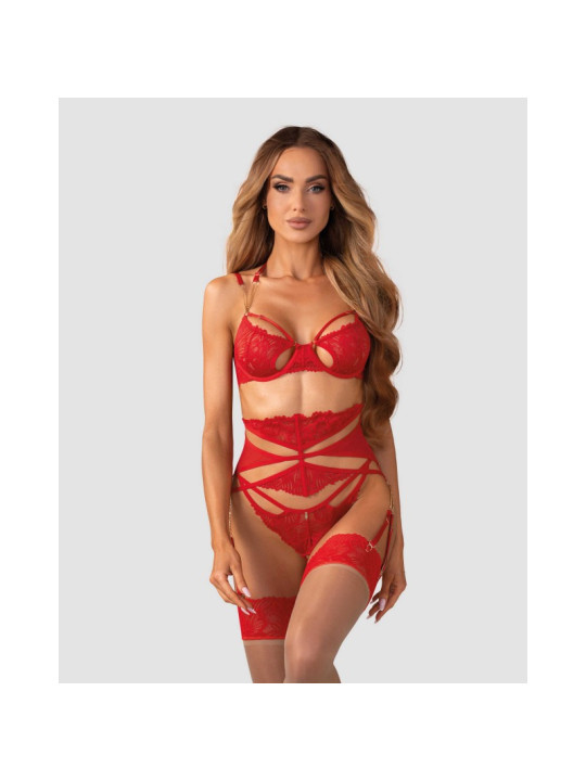Matildea ensemble lingerie ouvert rouge