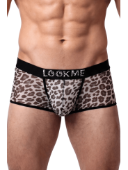 Boxer en résille imprimé léopard gris - LM2501-67GREY