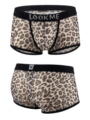Boxer en résille imprimé léopard gris - LM2501-67GREY