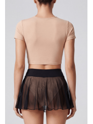 Mini jupe noire en résille transparente Stella - LSN3