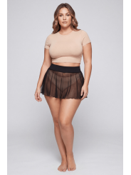 Mini jupe noire en résille transparente Stella - LSN3