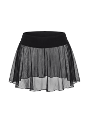 Mini jupe noire en résille transparente Stella - LSN3