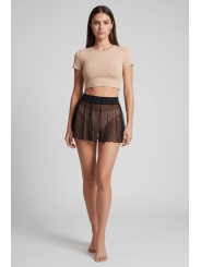 Mini jupe noire en résille transparente Stella - LSN3