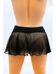 Mini jupe noire en résille transparente Stella - LSN3