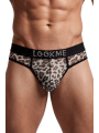 String en résille imprimé léopard gris - LM2501-57GREY