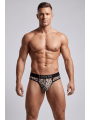 String en résille imprimé léopard gris - LM2501-57GREY