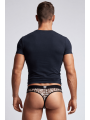 String en résille imprimé léopard gris - LM2501-57GREY