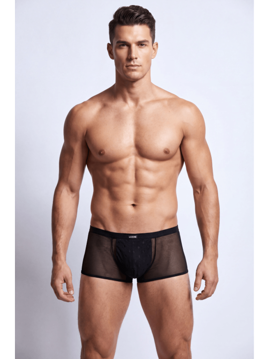 Boxer noir semi opaque - LM2502-67BLK