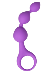Chapelet anal 3 boules violet silicone 15 cm Pocket Pleasure  1 dosette lubrifiant