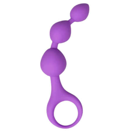 Chapelet anal 3 boules violet silicone 15 cm Pocket Pleasure  1 dosette lubrifiant