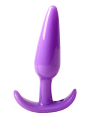 Plug anal violet souple base évasée Pocket Pleasure  1 dosette de lubrifiant