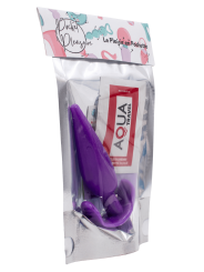 Plug anal violet souple base évasée Pocket Pleasure  1 dosette de lubrifiant