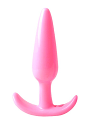Plug anal rose souple base évasée Pocket Pleasure  1 dosette lubrifiant