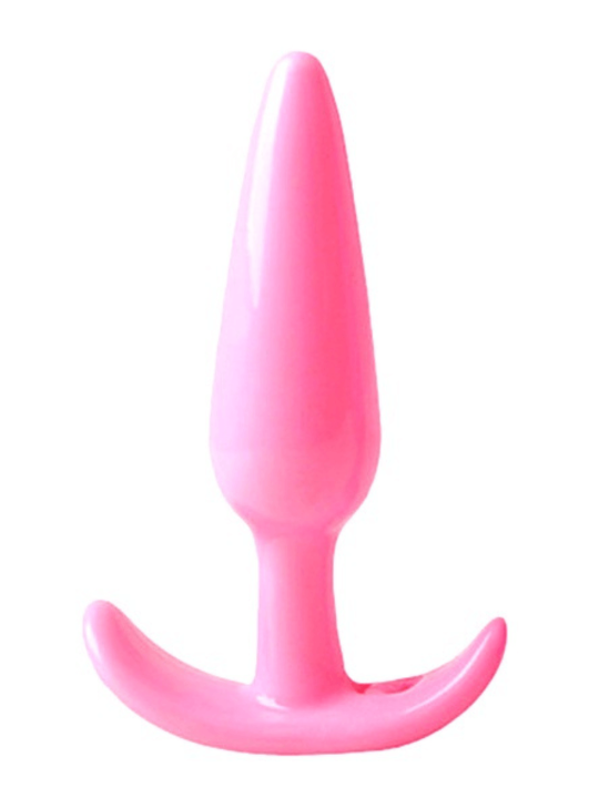 Plug anal rose souple base évasée Pocket Pleasure  1 dosette lubrifiant