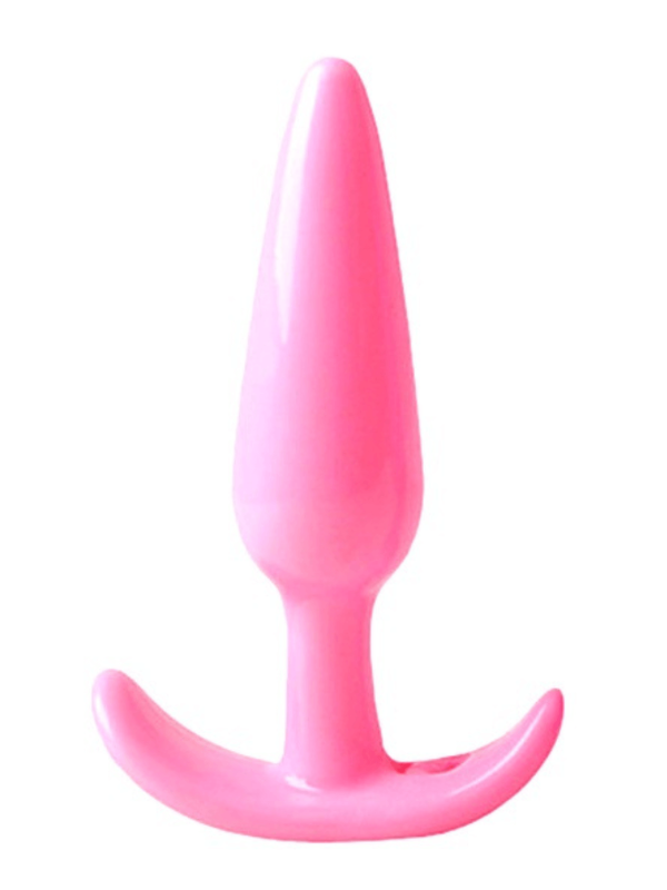 Plug anal rose souple base évasée Pocket Pleasure  1 dosette lubrifiant