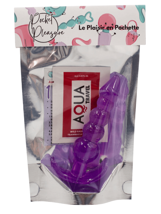 Plug Anal Jelly 5 Boules Pocket Pleasure  1 dosette lubrifiant