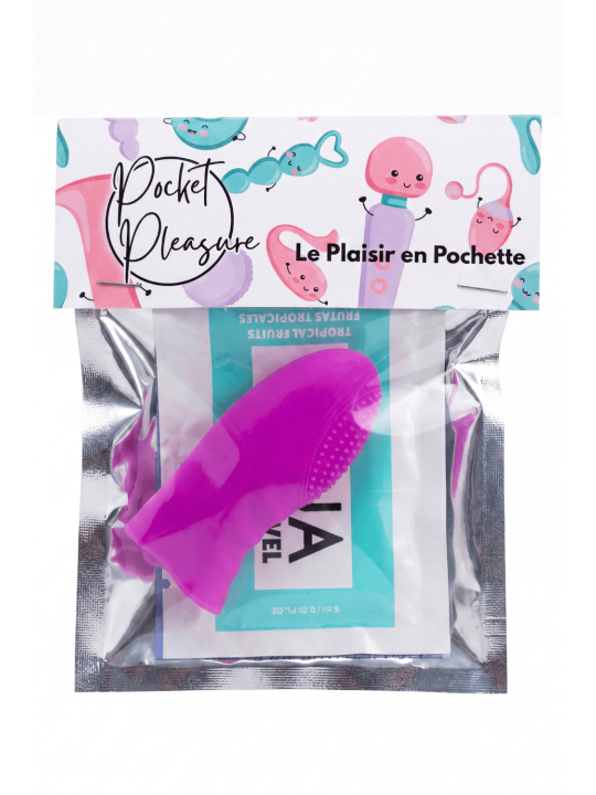 Doigt Chinois Picots Rose Silicone  1 dosette lubrifiant — Pocket Pleasure