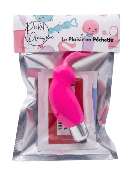 Mini Stimulateur Clitoridien Lapin Rose  1 dosette lubrifiant — Pocket Pleasure