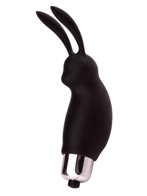 Mini Stimulateur Clitoridien Lapin Noir  1 dosette lubrifiant — Pocket Pleasure