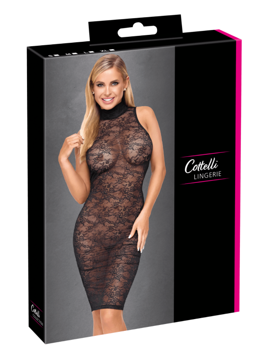 Robe en Dentelle Moulante Noir - Cottelli