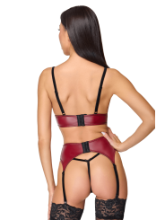 Ensemble Jarretelles 3 Pièces Rouge Foncé  Noir - Cottelli