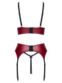 Ensemble Jarretelles 3 Pièces Rouge Foncé  Noir - Cottelli