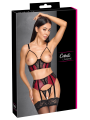 Ensemble Jarretelles 3 Pièces Rouge Foncé  Noir - Cottelli