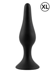 Plug Anal Noir en Silicone XL avec Ventouse Taille XL 15 cm Pocket Pleasure  1 dosette de lubrifiant