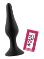 Plug Anal Noir en Silicone XL avec Ventouse Taille XL 15 cm Pocket Pleasure  1 dosette de lubrifiant