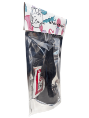 Plug Anal Noir en Silicone XL avec Ventouse Taille XL 15 cm Pocket Pleasure  1 dosette de lubrifiant